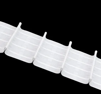 Produktbild von Gardinenband 10m Bleistiftfalte Weiß-100mm 1:1.5 Kräuselband Faltenband