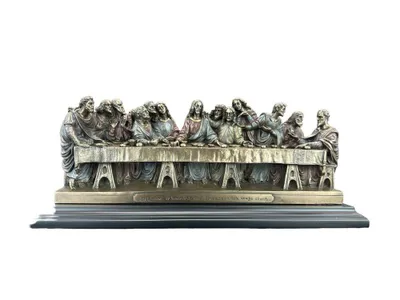Image de Figurine « La Cène » de Véronèse, scène religieuse, sculpture décorative en bronze, décoration murale, idée cadeau WU72159A4