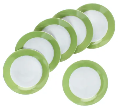 Obrázek produktu pro sada 6 talířů Variant green cake talíře barevné snídaňové talíře dezertní 6 osob