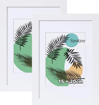 Produktbild von Bilderrahmen 15x20 cm 2er Set Weiß Holzrahmen Acrylglas