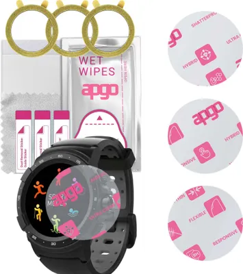 Produktbild von apgo 3 Stück Schutzglas, klar, kompatibel mit MyKronoz ZeSport 2 Smartwatch, Hybrid 8H, Ersatz für Hartglas, Displayschutzglas, Bildschirmschutz, Displayschutz, kratzfest