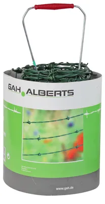 Produktbild von Alberts Stacheldraht grün, Länge: 50 m, Draht-Ø: 2 mm, Stachelabstand: 100 mm