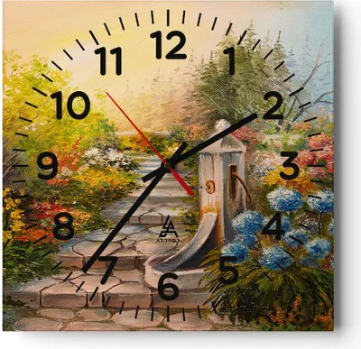 Produktbild von Wanduhr - Quadrat - Glasuhr - Garten Blumen Sommer - 40x40cm - Schleichendes Uhrwerk - Lautlos - zum Aufhängen bereit - Dekoration Modern - Wanddekoration aus Glas - C4AC40x40-3694
