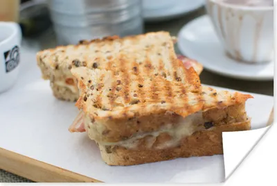 Produktbild von MuchoWow® Poster Doppelsandwich zum Mittagessen 60x40 cm - Schlafzimmerdekoration