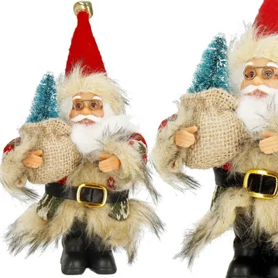 Immagine prodotto di Babbo Natale con albero 20 cm, decorazione natalizia