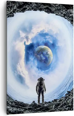 Produktbild von Bild auf Leinwand - Leinwandbild - Einteilig - Kosmos Planet - 80x120cm - Wand Bild - Wanddeko - Wandbilder - Leinwanddruck - Kunstdruck - Wanddekoration - Leinwand bilder - Wandbild - PA80x120-4025
