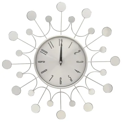Image de vidaXL Horloge murale argentée 40 cm métal