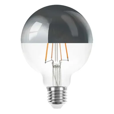 Produktbild von LED Filament Globe G95 6W = 60W E27 Kopfspiegel silber 680lm extra warmweiß 2200K Retro
