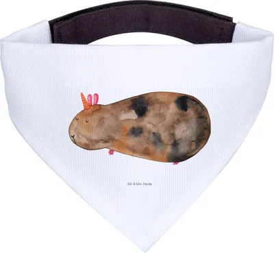 Produktbild von Mr. & Mrs. Panda Hundehalstuch M Einhorn Meerschweinchen - Weiß - Geschenk, Hundetuch, Tuch, Einhörner, Meerhörnchen, Meerschwein, Unicorn, Hunde Halstuch, Hund