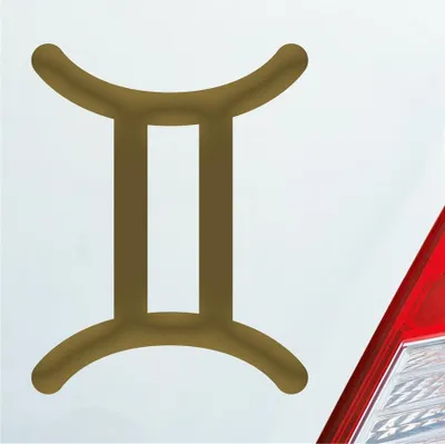 Produktbild von Auto Aufkleber Gemini Zwilling Sternzeichen Sterne Horoskop 8x10 cm Gold Sticker Heckscheibenaufkleber