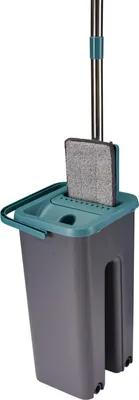 Produktbild von Mopp-Set mit Eimer von Koopman International, Kunststoff/Metall, 19x17x36cm, grau