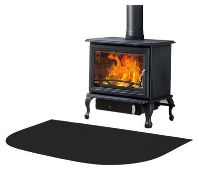 Productafbeelding van 1 mm x 50 x 80 cm, vuurvaste haardmat, zwart