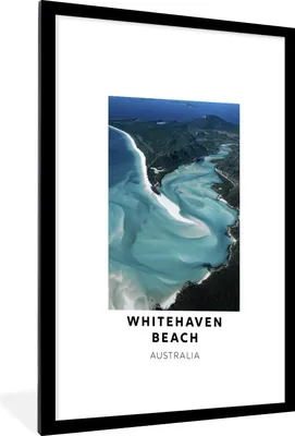 Produktbild von MuchoWow® Gerahmtes Poster Australien - Strand - Meer 60x90 cm - Poster mit Schwarzem Bilderrahmen Wandposter Rahmen Foto Bilder - Dekoration - Wandposter Wohnzimmer - Hochwertig
