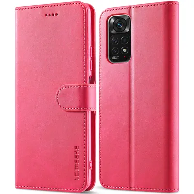Immagine prodotto di Custodia per Xiaomi Redmi Note 11 Pro 5G/4G, flip case in pelle con chiusura magnetica e supporto, custodia protettiva Rosa