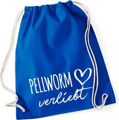 Produktbild von Huuraa Turnbeutel Pellworm verliebt 12 Liter Bright Royal Baumwolle Rucksack Geschenkidee