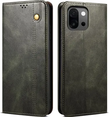 Produktbild von Hülle für OnePlus 13T Leder Brieftasche Schutzhülle mit Standfunktion Grün