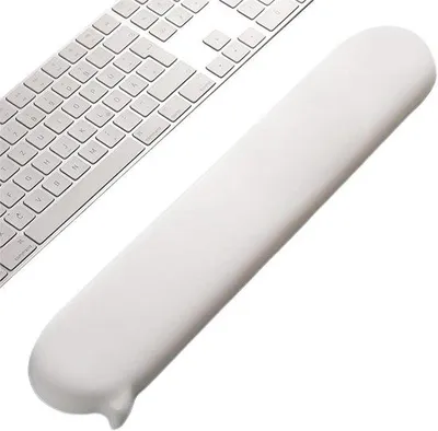 Obrázek produktu pro Ergonomická podložka pod zápěstí pro klávesnici s tlumící pěnou – ergonomická podložka s pomalým návratem do původního tvaru, pratelným potahem a protiskluzovou základnou pro psaní u stolu, 40 × 8 × 1,8 cm, bílá