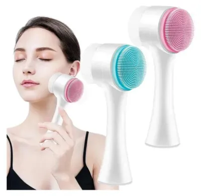 Produktbild von 2-in-1 Silikon-Gesichtsbürste - Doppelseitige Gesichtsreinigungsbürste - Gesichtspeeling - Gesichtsmassage - Porenreinigung - Tiefenreinigung