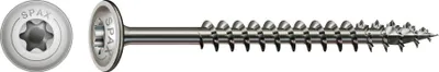 Immagine prodotto di SPAX HI.FORCE, 6 x 80 mm, 100 pezzi, completamente filettati, testa a disco, T-STAR plus T30, 4CUT, acciaio inox A2 - 0257000600805