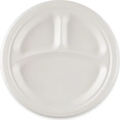 Immagine prodotto di NATUREStar 41025Menüteller 3-geteilt rund Ø 260 mm Zuckerrohr weiß