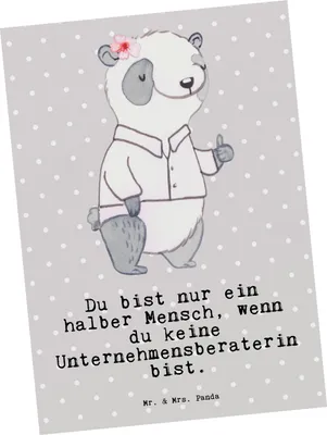 Produktbild von Mr. & Mrs. Panda Postkarte Unternehmensberaterin Herz - Grau Pastell - Geschenk, Grußkarte, Postkarten, Ansichtskarten, Fotokarte, Ansichtskarte