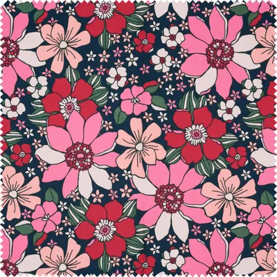 Produktbild von Baumwoll-Stoff "Sommerblumen", 150 cm breit, Meterware