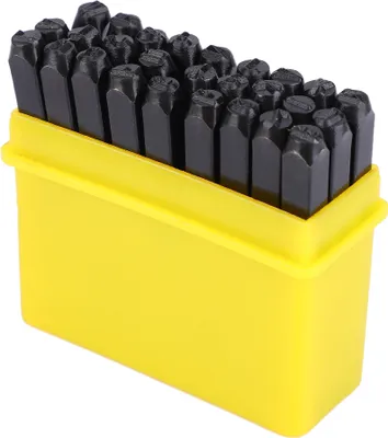 Image de 36Pcs set Carbon Steel Number Letter Alphabet Punch Metal Stamp Tool Kit + Case