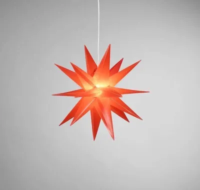 Produktbild von LED hviezda plastová červená Ø 35 cm 1 LED teplá biela, časovač 6/18 hodín, IP44