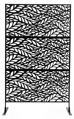 Produktbild von COSTWAY Sichtschutz Garten mit Ständer 122x198cm Balkonsichtschutz wetterfest, Raumteiler Stellwand freistehend, Trennwand Metall, Paravent Outdoor