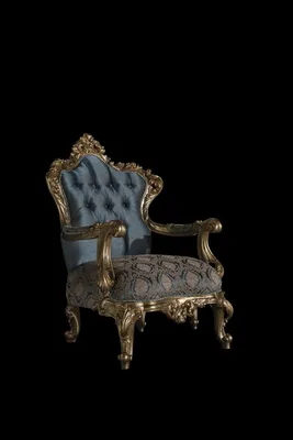 Produktbild von Sessel Blau Elegantes Wohnzimmer Polster Stoff Design Klassische Luxus Schön Neu