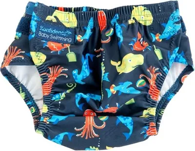 Produktbild von Konfidence Aqua Nappy Schwimmwindel Badewindel Babybadehose 3-30 Monate Characters Navy