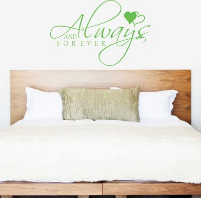 Produktbild von Wandtattoo - Wandaufkleber - Wandtattoo "Always and Forever" - 60cm x 39cm lindgrün - Dekoration Küche Wohnzimmer Wand