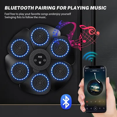Produktbild von AKKEE Boxmaschine mit Musikfunktion, 9 Geschwindigkeitsmodi, Zählmodus, Wandhalterung, Bluetooth, ABS+PC, schwarz, 405x405x40 mm für Zuhause