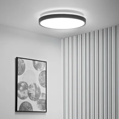 Produktbild von LUMILED LED Deckenlampe 36W 3820 Lm Deckenleuchte 4000K Neutralweiß 41cm weiß rund Modern Schwarz Ring für Wohnzimmer Kinderzimmer, Schlafzimmer