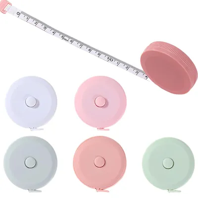 5 einziehbare Maßbänder, 150 cm, mehrfarbig, für Nähen & Körpermaß