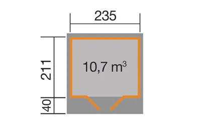 Productafbeelding van Tuinhuis Weka 179, maat 1, inclusief vloer, afmetingen 280 x 284 cm, naturel