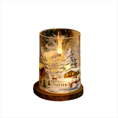 Image de INF Bougies LED Maison de Noël - Fonctionnement à piles, Télécommande, Sans flamme