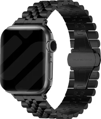 Produktbild von Strap-it Apple Watch Jubilee Stahlarmband (Schwarz)