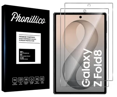 Produktbild von Hartglas für Samsung Galaxy Z Fold 8 [2 Stück] Displayschutzfolie Screen Protector Film Anti-Kratzer Glas Resistant Phonillico®