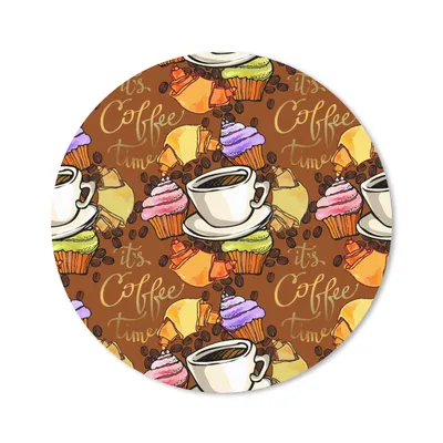 Produktbild von MuchoWow® Mauspad Mousepad Kaffee - Croissant - Frühstück 50x50 cm - Mousepads - Maus Mat - Pad - Mausunterlage - Vinyl
