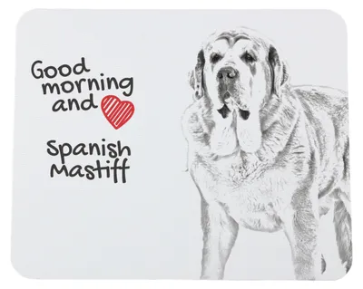 Produktbild von Spanischer Mastiff, Mastín aus León - Mauspad mit Druck, personalisiertes Mauspad mit Hund, einzigartiges Gadget für Büroangestellte von Art-Dog.