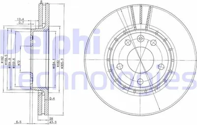 Produktbild von 2x DELPHI Bremsscheibe BG3768 für OPEL Vivaro A Kastenwagen (X83) 50mm 305mm
