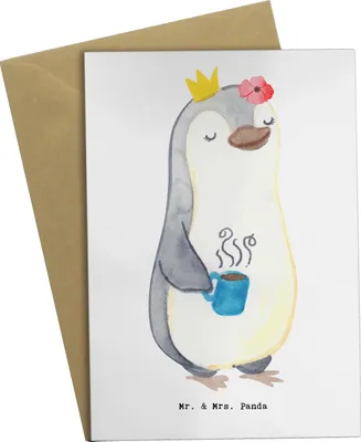 Produktbild von Mr. & Mrs. Panda Beileidskarte Abteilungsleiterin Herz - Weiß - Geschenk, Büro, weihnachtskarten, Führungskraft, Grußkarte, einladungskarten, Morgens, Teamleiterin