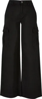 Produktbild von Urban Classics Ladies - Wide-Leg Twill Cargo Hose - W28
