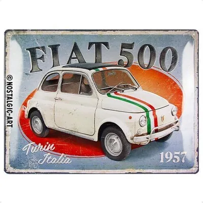Produktbild von Nostalgic-Art - Blechschild 30 x 40 cm - Fiat 500 - Turin Italia