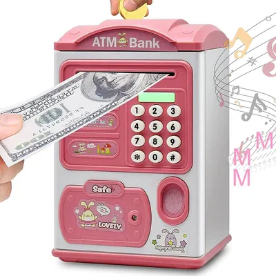 Produktbild von Sparschwein mit Fingerabdruck- und Passwortschutz, Münzsparschwein, Geschenk für Kinder von 3-10 Jahren, rosa