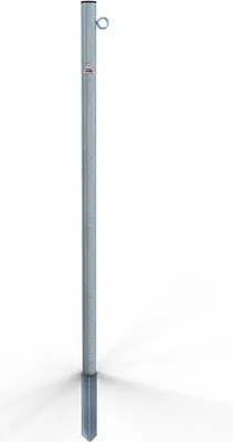 Produktbild von Schake Absperrpfosten aus Stahlrohr verzinkt Ø42x2,5mm mit Kunststoffkappe 900mm Überflur zum Einschlagen mit 1 Öse