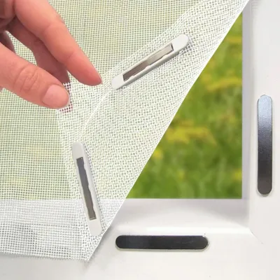 Produktbild von Insect Protect Fliegengitter Fenster mit Magnetbefestigung, zuschneidbares Moskitonetz, Insektenschutz Fenster bis 130 x 150 cm, leichte Montage, Weiß