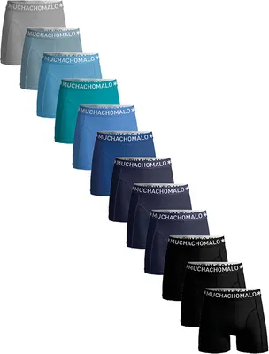 Produktbild von Muchachomalo Herren Boxershorts - 12er Pack - Baumwolle Stretch - U-SOLID1010-971 - XL