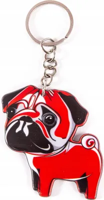 Zdjęcie produktu dla Mops Pug Piesek Brelok Do Kluczy Różne Kolory